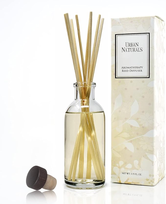 Urban Naturals Gardenia Blossoms Reed Diffuser Set with Jasmine, Gardenia, Ylang Ylang Scent Notes for a Continuous Air Freshener Scent - Bloomnest