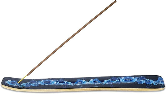 Bless-International Traditional-Handmade-Burner Wooden-Incense-Stick-Holder Ash-Catcher-Stand for-Aromatherapy-Meditation-Yoga (Meditation Time) 10 Inches, Pack of 1 - Bloomnest