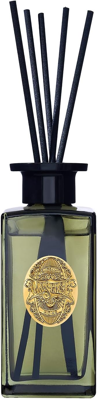 M&SENSE 6.3 oz Large Reed Diffuser Set | Lime+Basil Scent Oil Diffuser with Sticks | Hotel Collection Non-Toxic Home Fragrance |for Bedroom Bathroom Living Room MSENSE