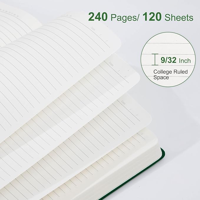 COMIX A4 Lined Journal Notebooks, 240 Pages, Large Size-8.5" x 11", Dark Green, Hardcover Journaling Notebooks for Men & Women- Fits for Office, Business, School, Notes Taking & Writing - Bloomnest