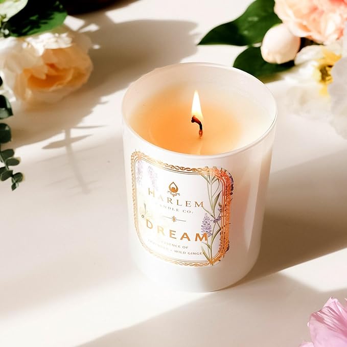 HARLEM CANDLE CO. - Dream - Luxury Scented Soy Candle, 11 oz - 80-Hour Burn Time | Lavender, Pimento Berry, Bergamot, Jasmine, Wild Ginger, Sandalwood | Scented Candles for Home - Bloomnest