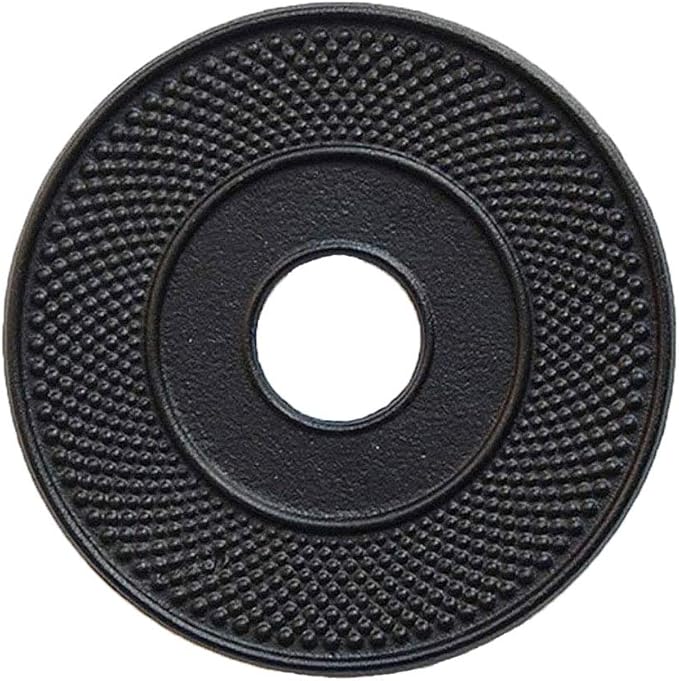 HwaGui Cast Iron Teapot Trivet with Rubber Pegs for Kitchen Or Dining Table, 5.5 Inch-Black - Bloomnest
