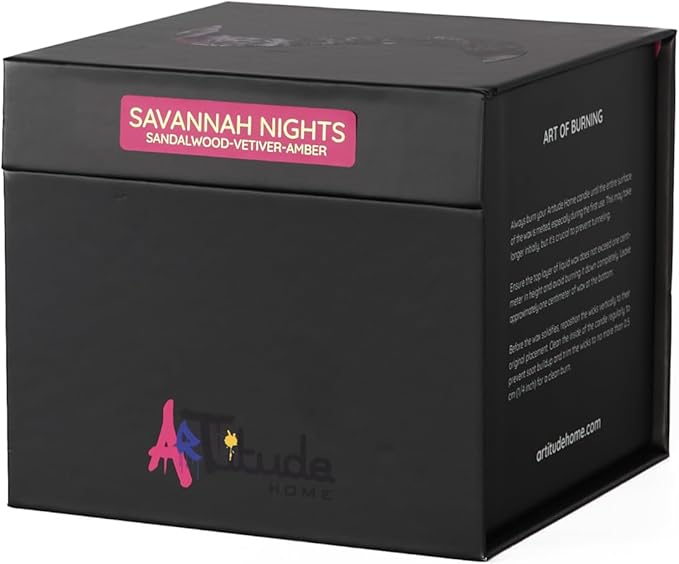 Scented Candle | Eco-Friendly Soy Blend Wax | Luxury Candles | Perfect for Gifting | Perfect for Home Décor | 14oz | 10cm Tall | Approx Burn Time - 80 Hours (Savannah Nights, 10cm) - Bloomnest