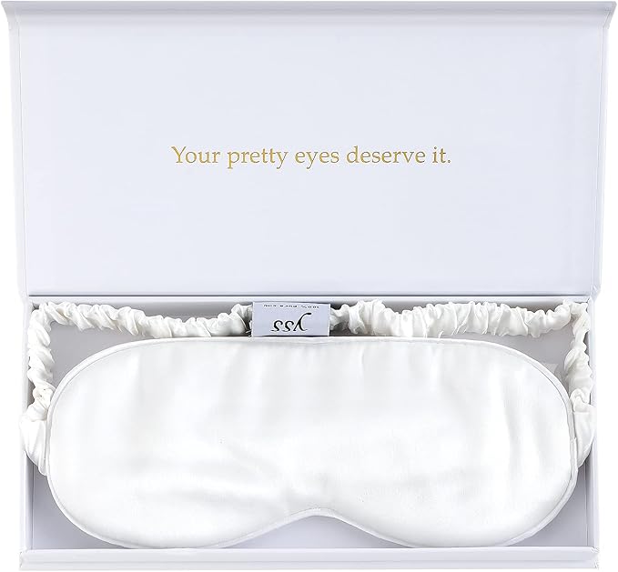 Silk Sleep Mask Light Blocking Luxury 100% Mulberry 19mm Silk Eye Mask Eye Cover Blindfold Ultra Soft Light & Comfy Anti Aging Skin Care with Travel Bag Gift Package - Bloomnest