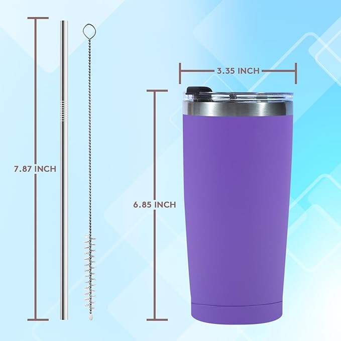 Dongni 20oz Tumbler Bulk Stainless Steel Vacuum Insulated Tumblers with Lid Double Wall Travel Mug Powder Coated Coffee Cup, Suitable for Ice Drinks and Hot Beverage（Black 16 pack） - Bloomnest