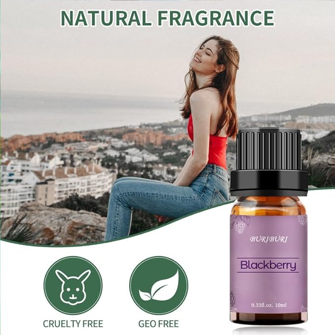 BURIBURI BlackBerry Essential Oil 10ml Premium Grade Scented Oil BlackBerry Fragrance Oil for Diffusers, Massage, Candle Making Soap Making BURIBURI