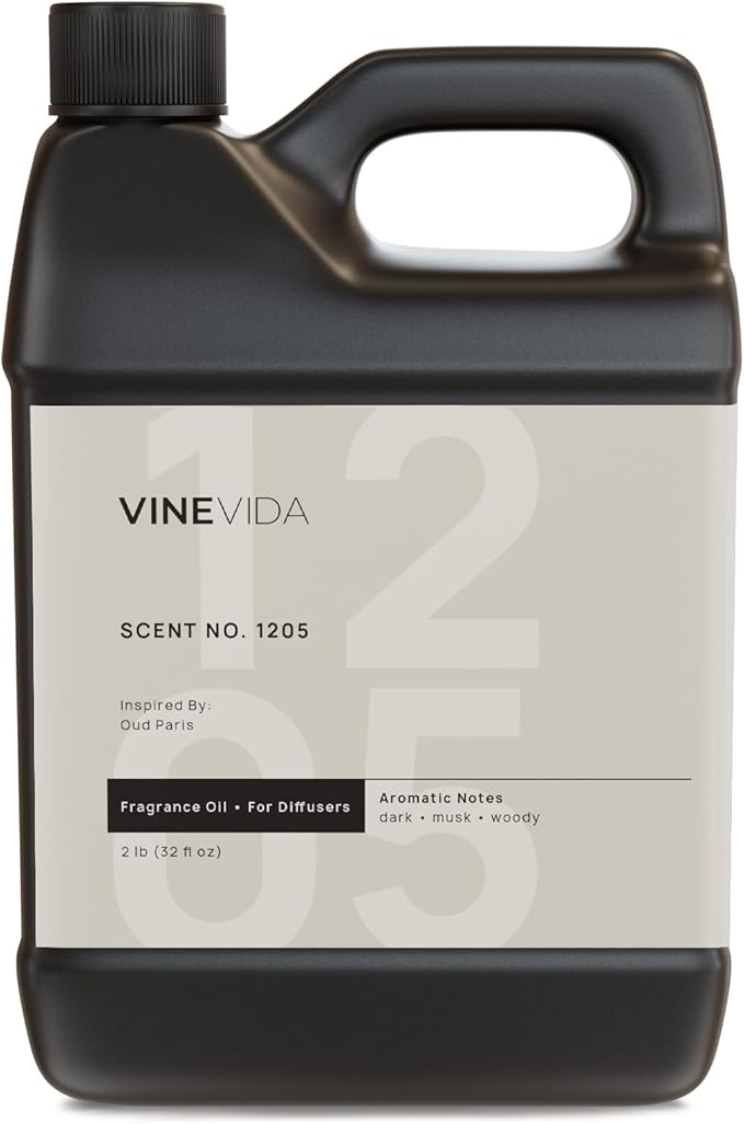 VINEVIDA [32 Fl Oz] Scent NO. 1205 Fragrance Oil for Cold Air Diffusers, Aromatic Notes of Dark Musk Oud Wood, Essential Oils for Diffuser Oil Refill & Air Freshener Room Spray - Bloomnest
