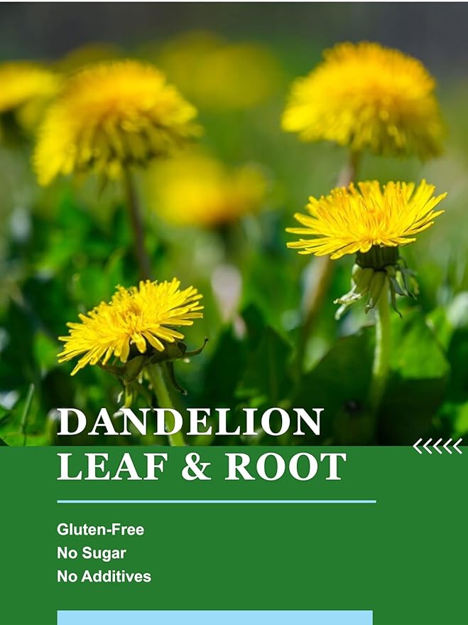 HYNTMYT Dandelion Leaf & Root Tea, Natural Roasted Dandelion Root, Mild & Earthy Taste, Caffeine Free, 120 Count - Bloomnest