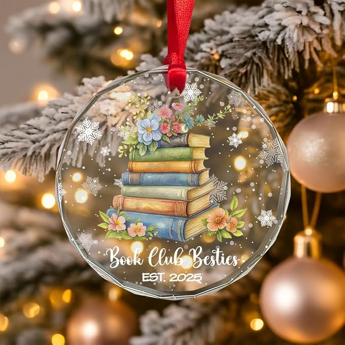 Book Glass Ornament – Handcrafted Hanging Decoration, Elegant Keepsake with Unique Book Design, for Home, Holiday Tree, or Special Occasion - Bloomnest