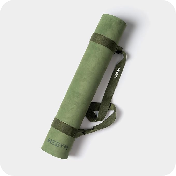 WeGym Yoga Mat, 4mm Cushioned Exercise Mat for Yoga, Pilates, Home Workouts - Anti Slip Polyurethane Suede Yoga Mat with Carrying Strap