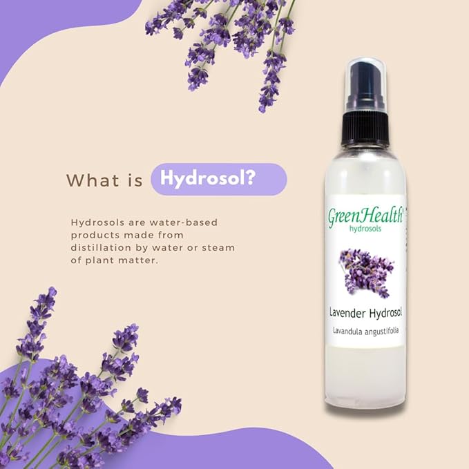 GreenHealth Hydrosol (Floral Water) - 32 fl oz Plastic Jug w/Cap - 100% Pure (NOT Oil) (Lavender) - Bloomnest
