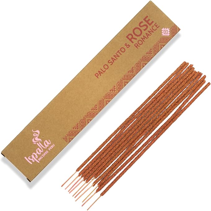 ISPALLA® Palo Santo Pink Incense Sticks, Pack of 10, for Romance and Emotional Bonding, Handmade in Peru, 100% Natural & Vegan Bloomnest
