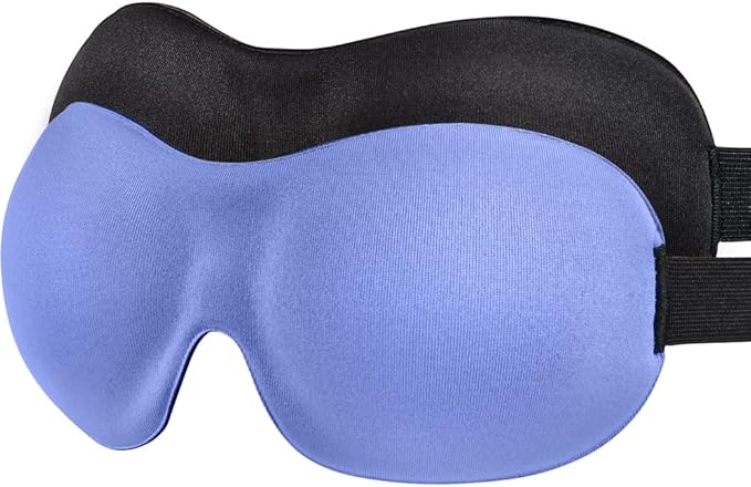 Sleep Mask Invisible Alar Deep Orbit 3D Eye Mask Ultra Lightweight & Comfortable Sleeping Mask for Travel, Nap Shift Works Black & Lavender - Bloomnest