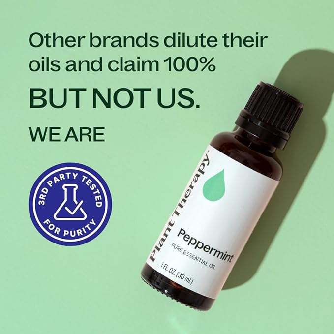Plant Therapy Peppermint Essential Oil 30 mL (1 oz) 100% Pure, Undiluted, Natural Aromatherapy for Diffuser & Topical Use, Relaxation, Digestion, Respiratory, & Massage, Peppermint Oil for Skin & Hair PlantTherapy