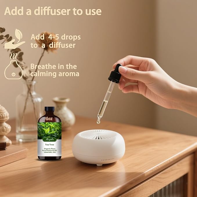 Tea Tree Fragrance Oil-Tea Tree Essential Oil 4.33oz (130ml)-100% Pure Natural Scent for Diffusers, Candles, Soap Making & Aromatherapy-Relaxing Home & Gift Essential Oil for Bath, Massage - Bloomnest