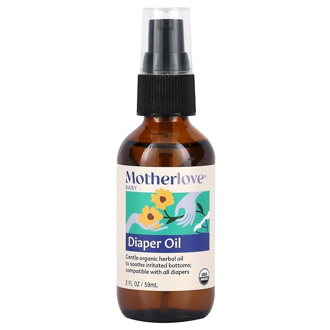 Motherlove Diaper Oil (2 oz) Soothing Vegan diaper Rash Oil—Organic, Cloth diaper Safe, Zinc Oxide- & Petroleum-Free - Bloomnest