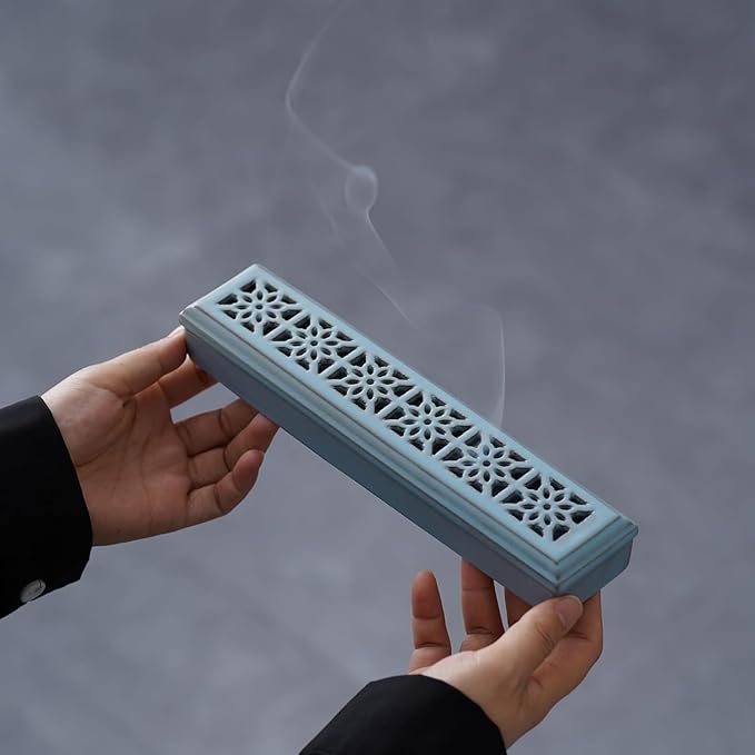 CEREMONY Incense Holder for Sticks，Ceramic Insence-Stick Holder Ash Catcher，Incense Holder Timkburner for Meditation Yoga Spa Room Decor