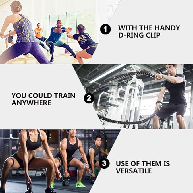 Garneck 4pcs Resistance Band Handles Plastic D Ring Exercise Strap Foam Handle Band Fitness Equipment for Home Gym Overhead Strength Training Stretching Black - Bloomnest