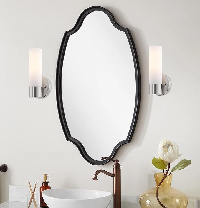 Kira Home Sol 10" Modern Wall Sconce with Frosted Glass Shade, for Bathroom/Vanity, Brushed Nickel Finish, 2-Pack - Bloomnest