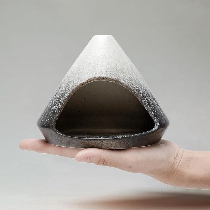 Palo Santo Holder, Mini Ceramic Zongzi Chimenea for Sage/Sticks/Cone, Modern Incense Burner for Yoga, Meditation, Energy Cleansing-Smudge Bowl with Ash Catcher, Anxiety Relief Gift for Women - Bloomnest