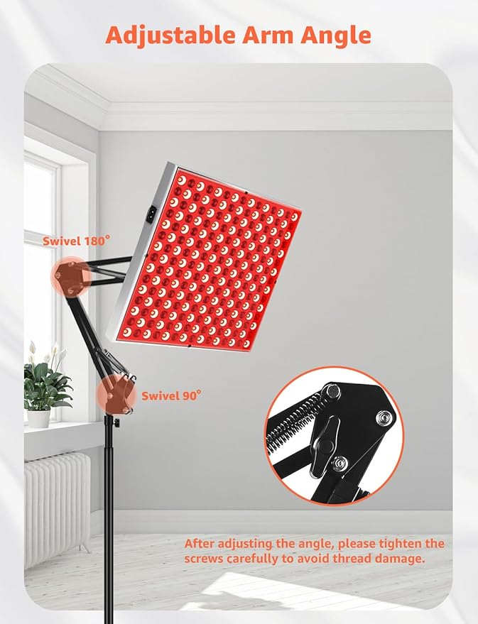 Red Light Therapy for Face, Infrared Light Therapy Lamp with Adjustable Stand, 225 LEDs, 660nm Deep Red and 850nm Near Infrared Panel Device at Home for Skin Vitality, Pain Relief, Full Body Rosegurt