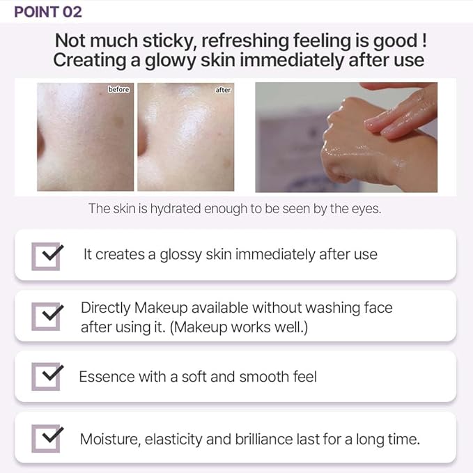 Diamond Ampoule Sheet Mask (30g x 10pcs), Korean Face Facial Masks, Glossy & Elastic Skin, Hydrating, Soothing, Nourishing, Collagen & Hyaluronic Acid, Smooth Sheet - Bloomnest