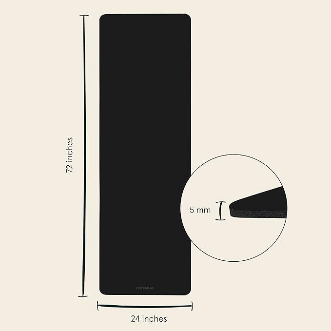 Retrospec Laguna 5mm Yoga Mat - Fitness Mat for Women, Men & Children, Slip-Resistant and Moisture Absorbing Exercise Mat for Home, Pilates, Yoga and Floor Workouts - Bloomnest