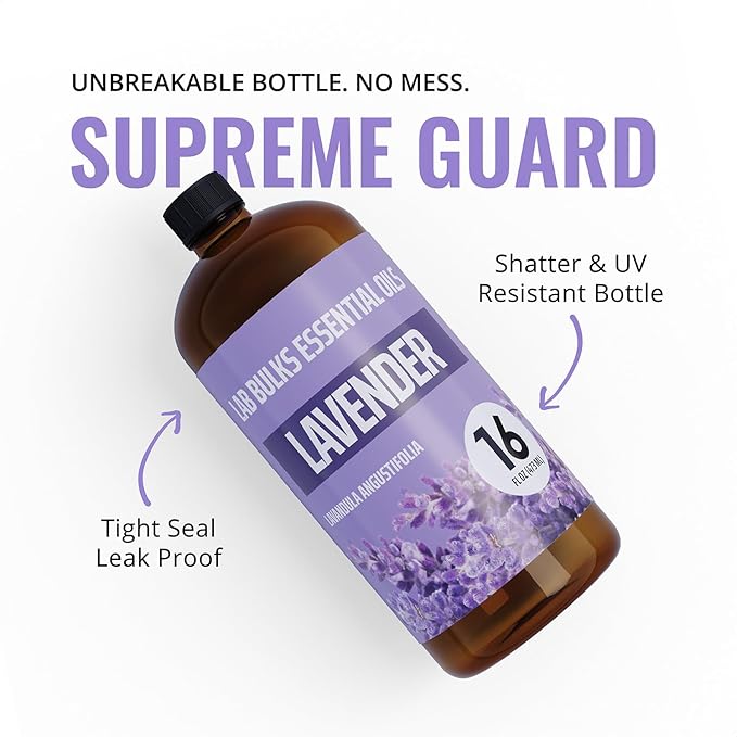 Lab Bulks Essential Oil Lavender Essential Oil 16 oz Bottle for Diffusers, Candles, & Home – Aromatherapy Oil 1 Pack - Bloomnest