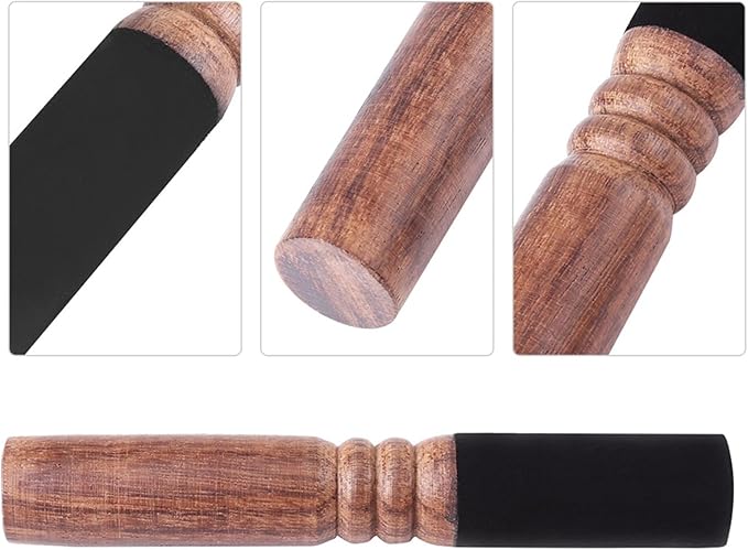 Yinhing Sound Bowl Mallet, Durable Singing Bowl Mallet with Peach Wood Material, Leather Wrapping Tibetan Singing Bowl Set for Religious Article - Bloomnest
