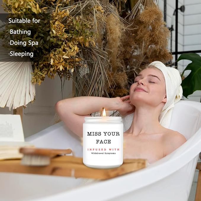 Homsolver Gifts for Women, Men, Friends, Sister, Bestie, Christmas Birthday Candles for Her Him, Unique Friendship Gift for Friend, Miss Your Face Scented Candle