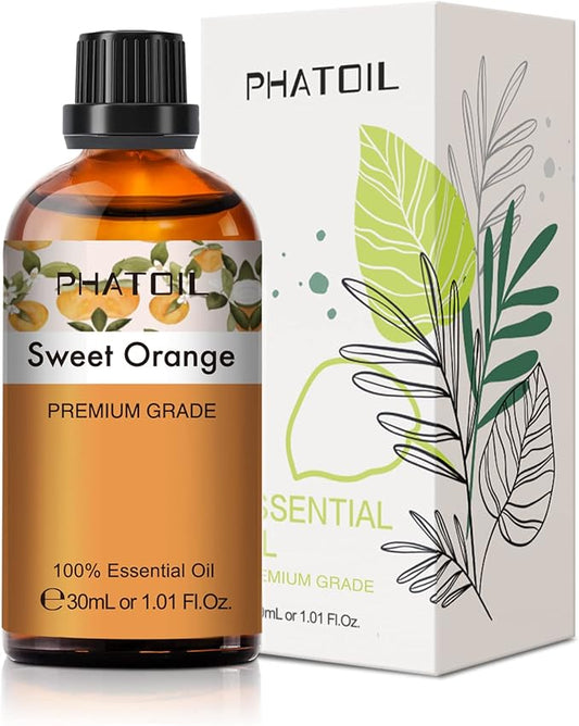 PHATOIL 30ML Sweet Orange Essential Oil, for Aromatherapy Diffusers, Humidifiers, Great for DIY Candle and Soap Making PHATOIL