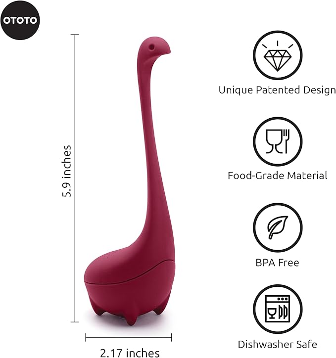Cute Tea Infuser by OTOTO - Loose Leaf Tea Steeper, Tea Accessories, Tea Diffusers, Tea Infuser for Loose Leaf Tea, Tea Strainers, Cute Gifts, Tea Gift Set, Kitchen Gifts, Cooking Gadgets - Bloomnest