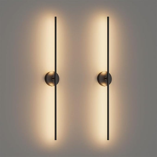 Modern Wall Sconces Set of Two 3000K 40In Hardwired Black Bathroom Sconce Vanity Light Bar 360° Rotate Warm Light for Bedroom Bathroom - Bloomnest
