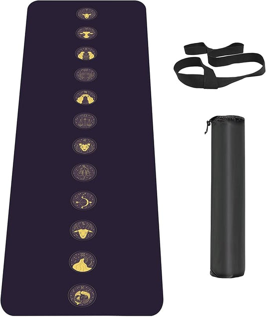 Non Slip Yoga Mat TPE Workout Mat for Men Women, Thick Workout Mat with Carrying Strap, Fitness Mats for Exercise, Yoga, Fitness, Pilates, Floor Workouts (72" x 24" x 6mm) - Bloomnest