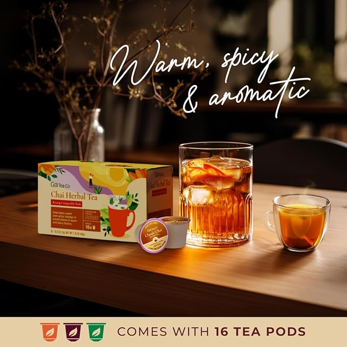Gya Tea Co Chai Herbal Tea Pod (16 Count)- Decaf Wellness Tea for Body Comfort & Relaxing - Bloomnest