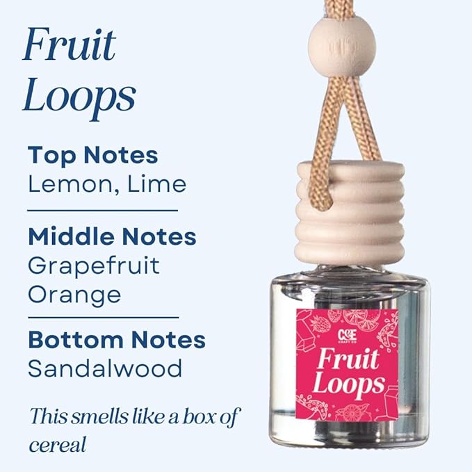CE CRAFT Car Air Freshener Diffuser, Fruit Loops, 2 Pack Air Deodorizer for Essential Oils, Long Lasting Car Diffuser Bottle, Reusable Jar, Multicolor - Bloomnest