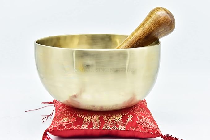 7.5" Tibetan Singing Bowl ~ Handmade ~ Superb Chakra Bowl for Meditation, Yoga,Healing, Mindfulness, Relaxation ~ Cushion & Mallet Included - Bloomnest