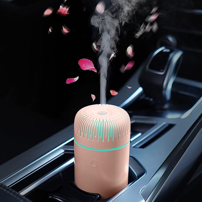 Car Diffuser Humidifier USB Aromatherapy Essential Oil Air Freshener USB Cool Mist Mini Portable Diffuser for Car Home Office Bedroom (Pink) - Bloomnest