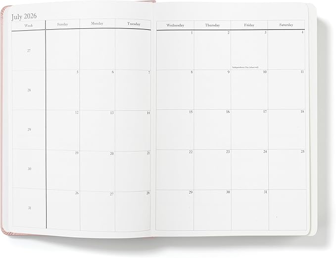 Wykeham's Executive 2026 Daily Journal Planner – US Public Holidays & Format – Customization Available (Personalized Rose, 8.5"×5.5") - Bloomnest