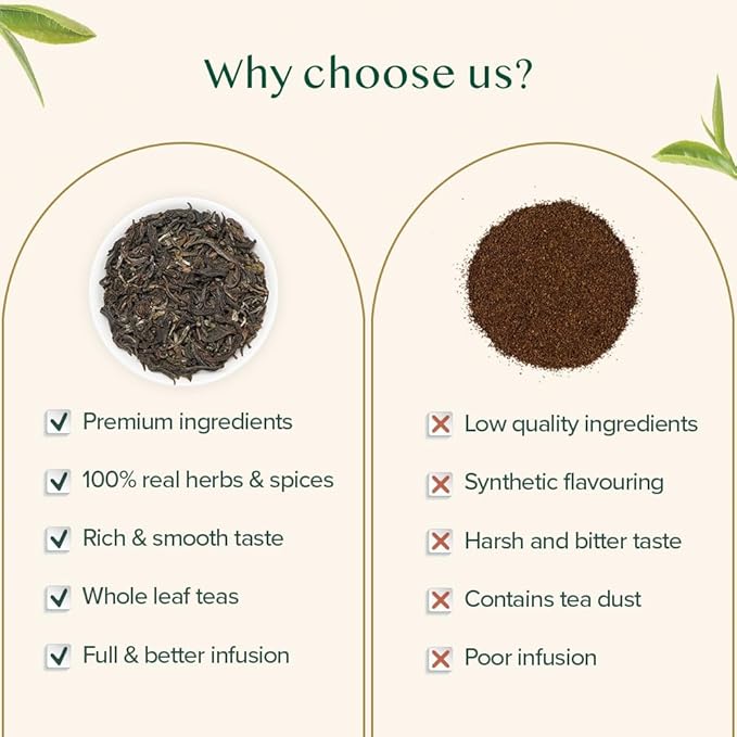 VAHDAM, First Flush Darjeeling Tea - 50 Cups (3.53oz) | Loose Leaf Black Tea - Flowery, Aromatic & Delicious | Picked, Packed & Shipped Direct From India | Champagne Of Teas | Mellow & Fragrant - Bloomnest