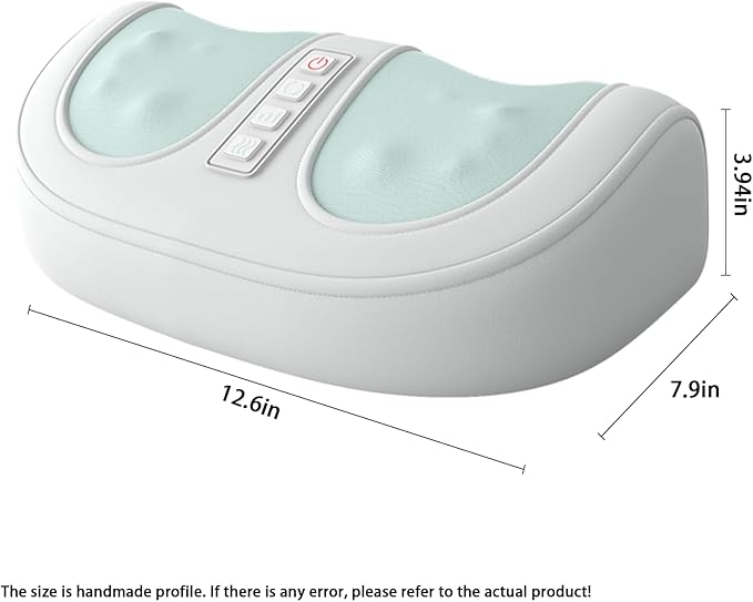 Foot Massager with Heat, with 3 Intensity Levels Shiatsu Kneading,with Massage Roller,Dual-Frequency Red Light 107.6°F Constant Temperature,Ideal for Feet Care and Pain Relief at Home, Office﻿ (Green) - Bloomnest