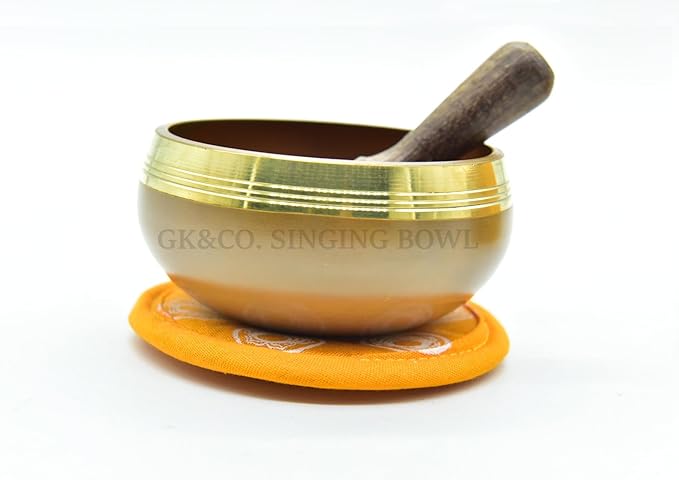 GK&CO. 3 Inch Orange Color Chakra Tibetan singing bowls set, choose your favorite chakra bowl, improve your chakra meditation practice (Sacral) - Bloomnest