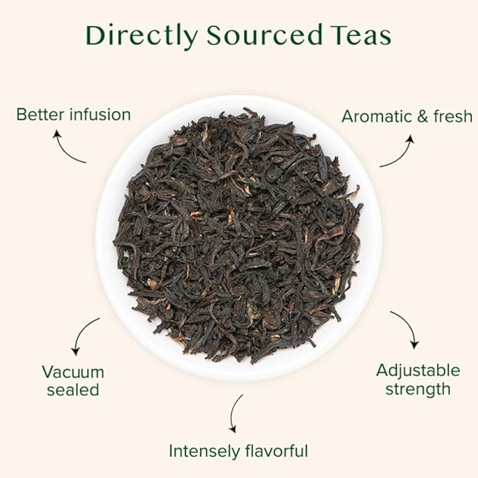 VAHDAM Original English Breakfast Tea (340g/12oz) 170+ Cups | Non GMO, Gluten Free | Strong & Aromatic Loose Leaf | Unblended Single Origin | Vacuum Sealed Pack - Bloomnest