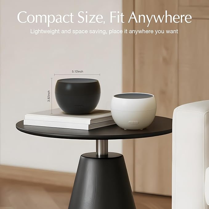 SALKING 2 Pack Flame Essential Oil Diffusers for Home, 150ml Fire Ultrasonic Diffusers for Essential Oils, Aromatherapy Diffuser with Auto-Off Function for Home, Office, Bedroom, Gift (White & Black) - Bloomnest
