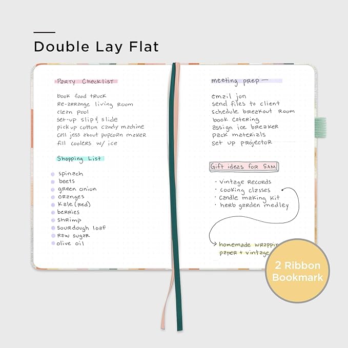 &And Per Se Dotted Journal Notebook, A5 Hardcover Bullet Dotted Journal, 160 Pages 100 gsm Thick Paper, 3 Sheets of Stickers Included - 5.7'' x 8'' (Colorful Stripes)