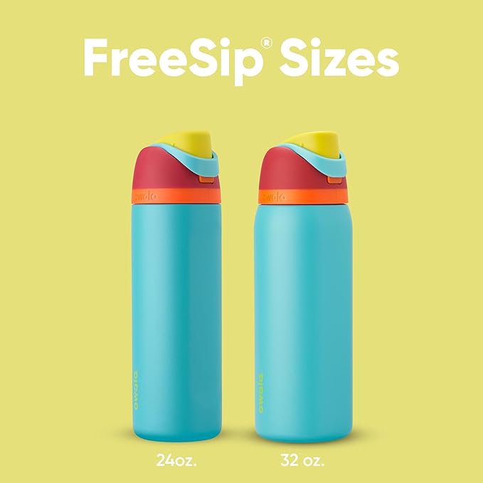 Owala FreeSip Insulated Stainless Steel Water Bottle with Straw, BPA-Free Sports Water Bottle, Great for Travel, 24 Oz, Summer Sweetness Owala