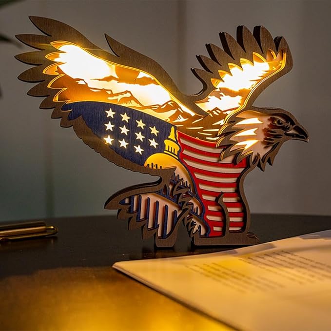3D Wooden Animal Carving LED Night Light, Wood Carving Light, Modern Home Decoration, Decorative Tables, Cabinets, Living Rooms, Bedrooms, Offices, Farmhouses, Bookshelves, Perfect Holiday Gifts - Bloomnest