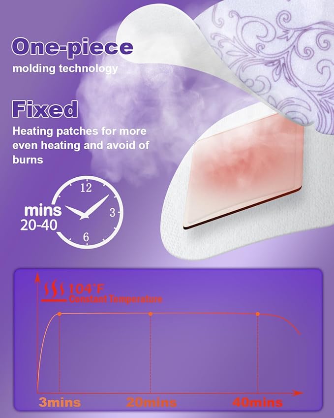 30 Packs Steam Eye Mask Lavender,Warm Compress for Dry Eyes Sleep Mask,Hot Auto Heated Eye Masks Relaxing Items for Women Moist Heat Soothing Eye Fatigue,Disposable Eye Mask for SPA Essentials - Bloomnest
