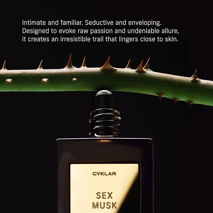 CYKLAR Perfume Oil Roll-On. Travel-Friendly Sex Musk Fragrance with Rose, Tonka Bean, and Musk Notes. Long-Lasting Essential Oil Parfum for Women and Men. 0.5 Fl Oz Scented Rollerball Bottle Cyklar