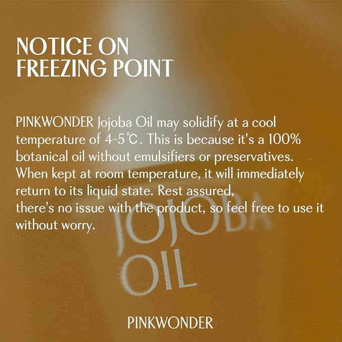 PINKWONDER USDA Organic Jojoba Oil | 100% Pure, Cold-Pressed Oil for Face & Facial Care, Gua Sha | Non-Greasy Korean Skin Care for Women 0.33oz (10ml) - Bloomnest